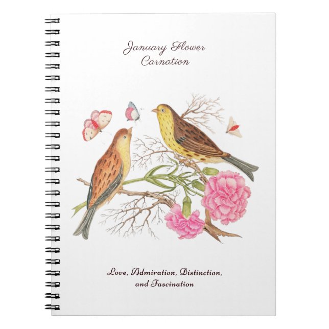 January Birth Month Flower  Birthday Gift      Notebook (Front)
