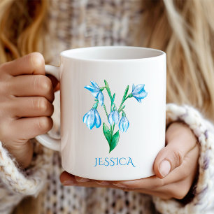 January Birth Month Flower Blue Snowdrop Coffee Mug