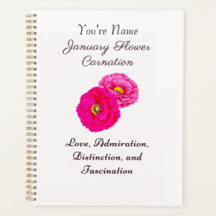 January Birth Month Flower Carnation Elegant Flora Planner