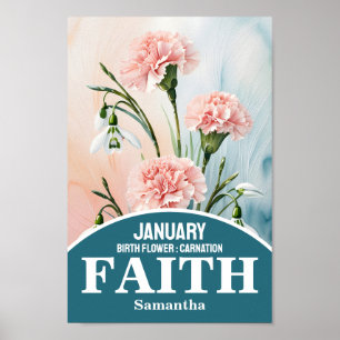 January Birth Month Flower Christian Wall Art