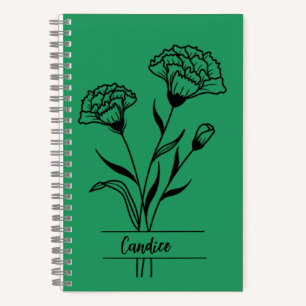 January Birth Month Flower Notebook
