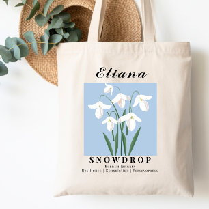 January Birth Month Flower Snowdrop Bridal Party Tote Bag