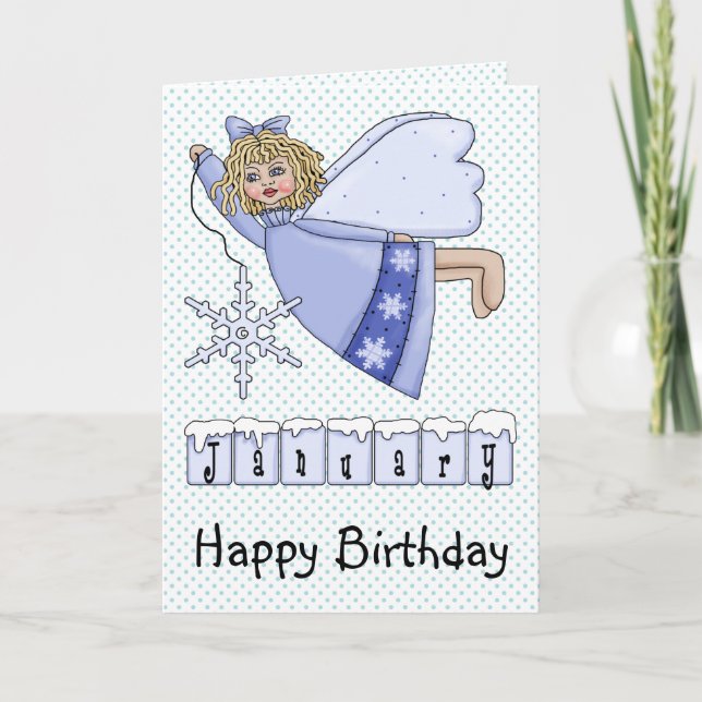 January Birthday Angel Card (Front)