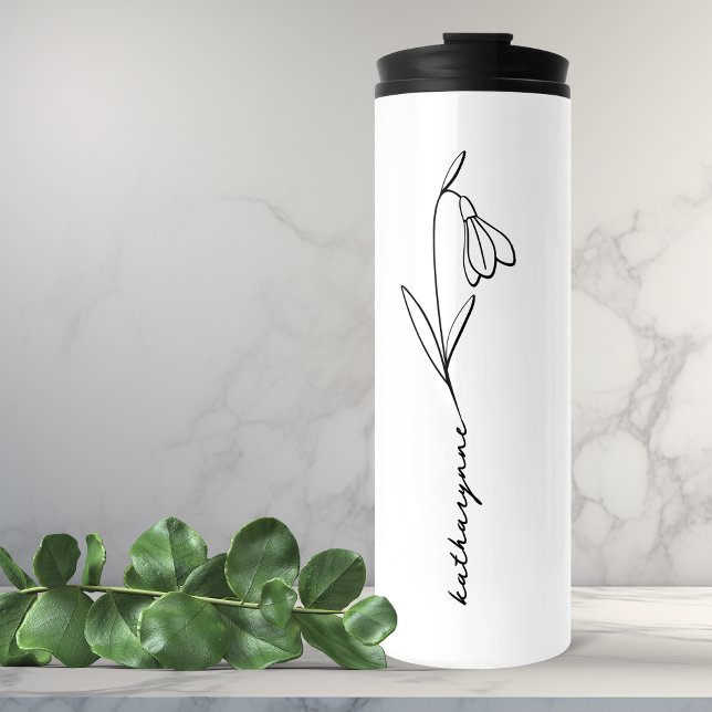 January Birthday Month Snowdrop Birth Flower Thermal Tumbler (January Birthday Month Snowdrop Birth Flower Thermal Tumbler)