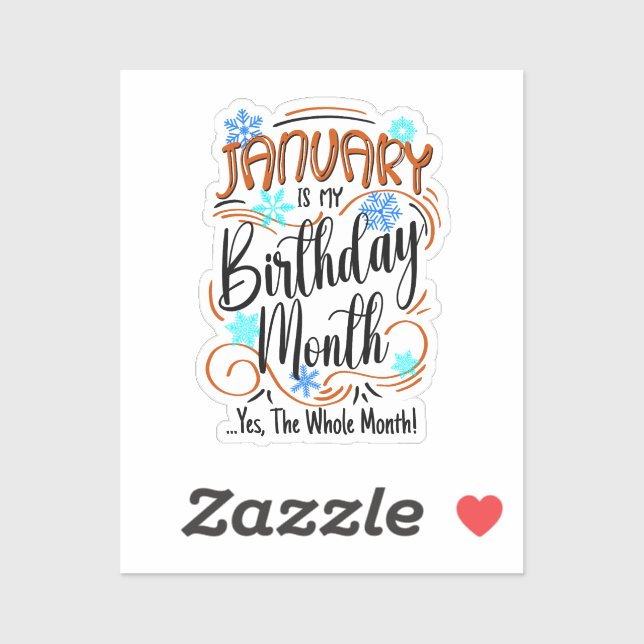 January Birthday Month, Whole Month, Party Bday (Sheet)