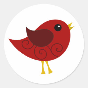 January Birthstone Bird Classic Round Sticker
