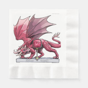 January Birthstone Dragon - Garnet Napkin