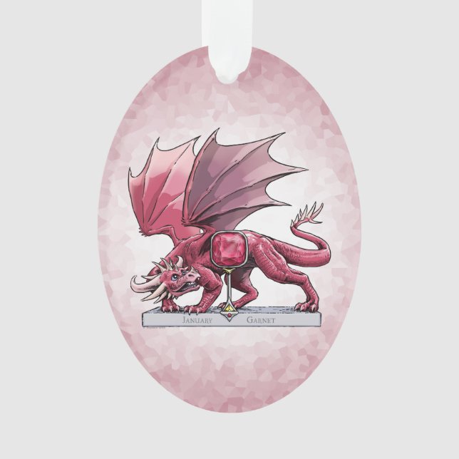 January Birthstone Dragon - Garnet  Ornament (Front)