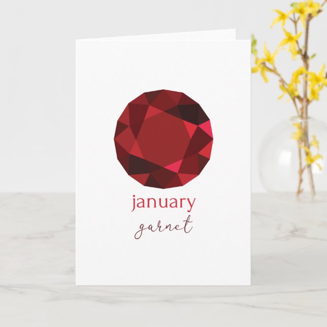 January Birthstone Garnet Card (Yellow Flower)