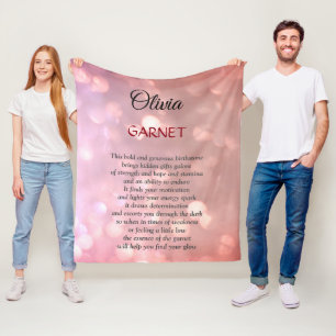 January Birthstone Garnet design  Fleece Blanket