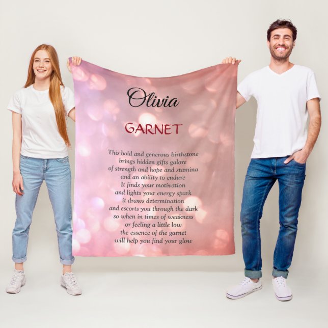 January Birthstone Garnet design  Fleece Blanket (In Situ)