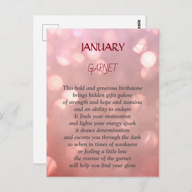 January Birthstone Garnet design  Postcard (Front/Back)