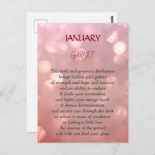 January Birthstone Garnet design  Postcard
