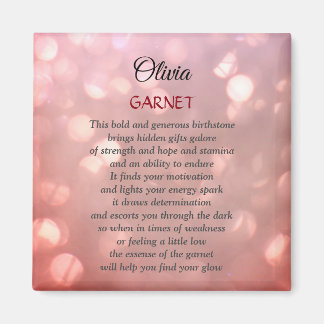 January Birthstone Garnet Magnet