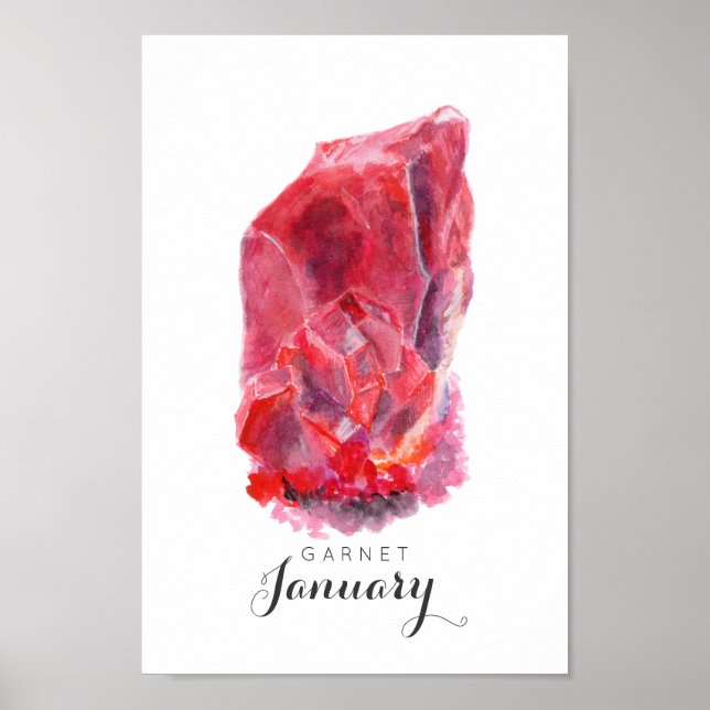 January Birthstone - Garnet Watercolor | Poster (Front)