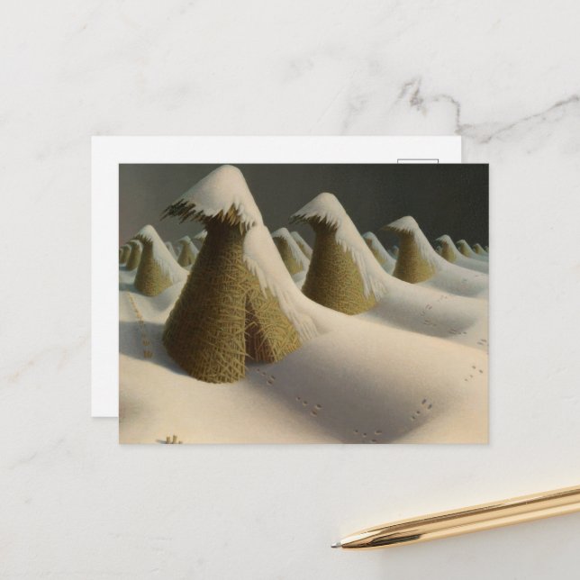January by Grant Wood Postcard (Front/Back In Situ)