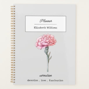 JANUARY CARNATION BIRTH FLOWER PERSONALIZED PLANNER