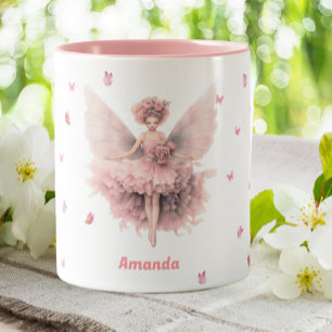 January Carnation Fairy Birth Month Flower  Two-Tone Coffee Mug