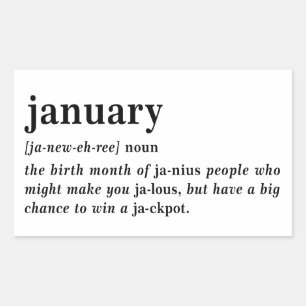 January Definition Birthday Rectangular Sticker