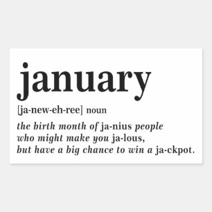 January Definition T-Shirt Rectangular Sticker