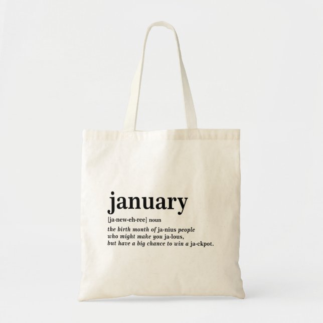 January Definition Tote Bag (Front)