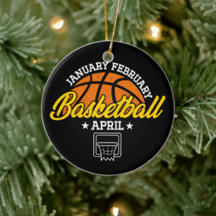 January February Basketball April Cool Player Ceramic Ornament
