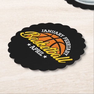 January February Basketball April Cool Player  Paper Coaster