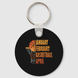 January February Basketball April Fun Retro Appare Key Ring