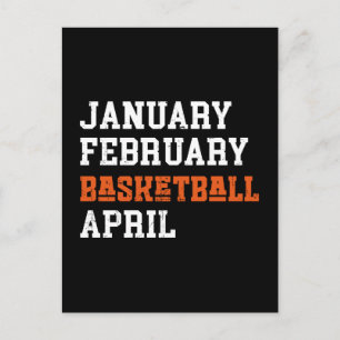 January February Basketball April Holiday Postcard