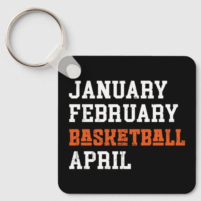 January February Basketball April Key Ring (Front)