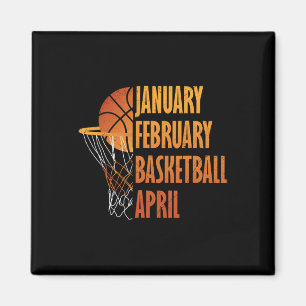 January February Bysketbyll April Fun Retro Appare Magnet