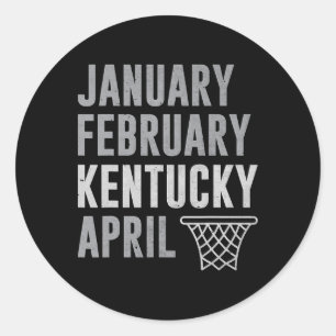 January February Kentucky April Sketll Funny Classic Round Sticker