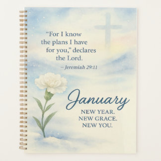January Floral Birthday Inspirational Winter  Planner