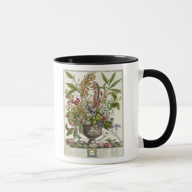 January, from `Twelve Months of Flowers' Mug (Right)