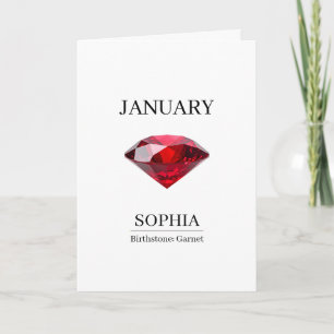 January Garnet Personalised Birthday Card