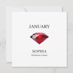 January Garnet Personalised Birthday Card