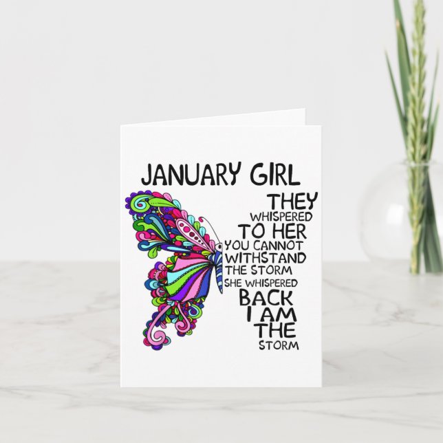 January Girl They Whispered To Her You Can't Withs Card (Front)