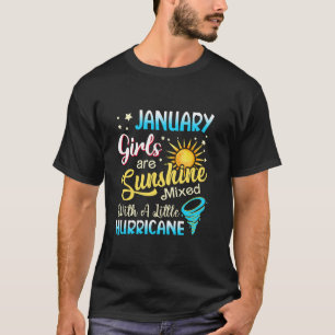 January Girls Are Sunshine Mixed Little Hurricane  T-Shirt