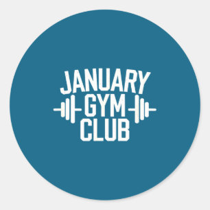 January Gym Club Fitness Workout Classic Round Sticker