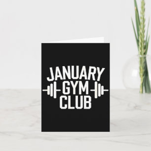 January Gym Club Fitness Workout Illustration Card