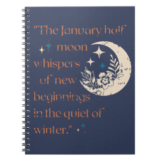 January Half Moon / New Beginnings/Winter Vintage Notebook