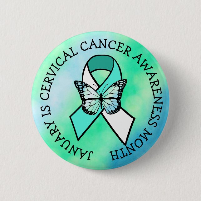 January is Cervical Cancer Awareness Month  Button (Front)