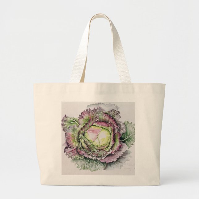 January King Cabbage Large Tote Bag (Front)