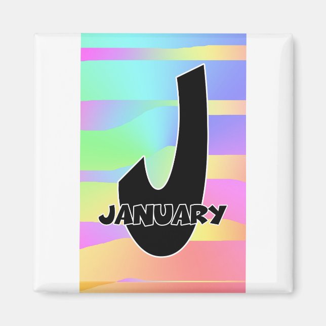 January Monogram J Magnet (Front)