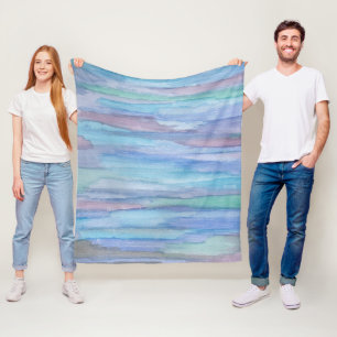 January Morning Blue Abstract Fleece Blanket