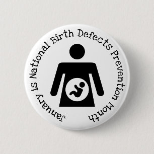 January National Birth Defects Prevention Month 6 Cm Round Badge