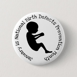 January National Birth Defects Prevention Month 6 Cm Round Badge