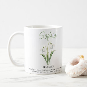 January Personalised Birth Flower  Coffee Mug