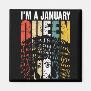 January Queen Black American Birthday Melanin Magnet