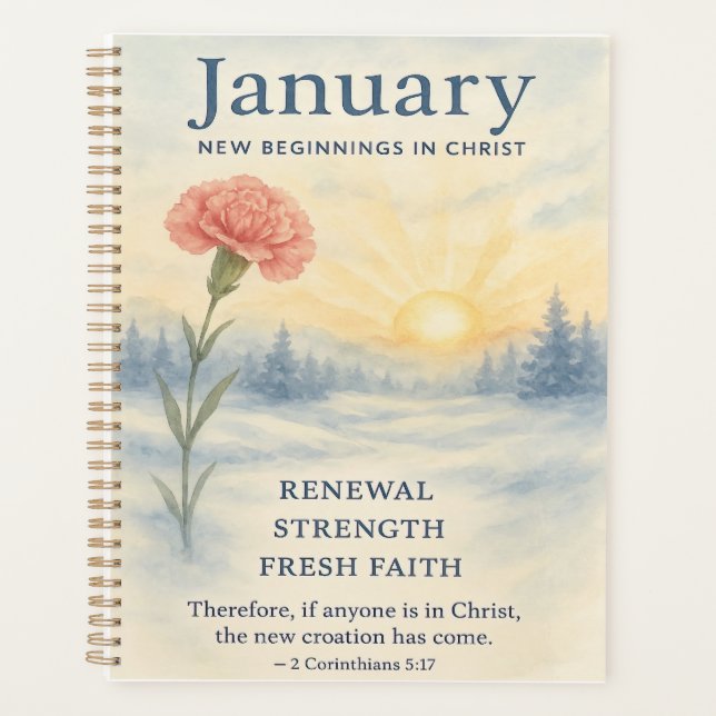 January Renewal Peaceful Landscape Inspirational  Planner (Front)